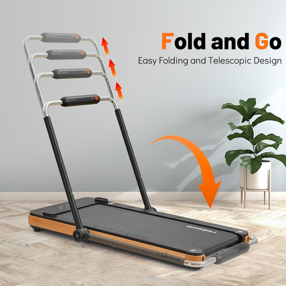 Compact Folding Walking Pad with Adjustable Handlebar and Remote Control