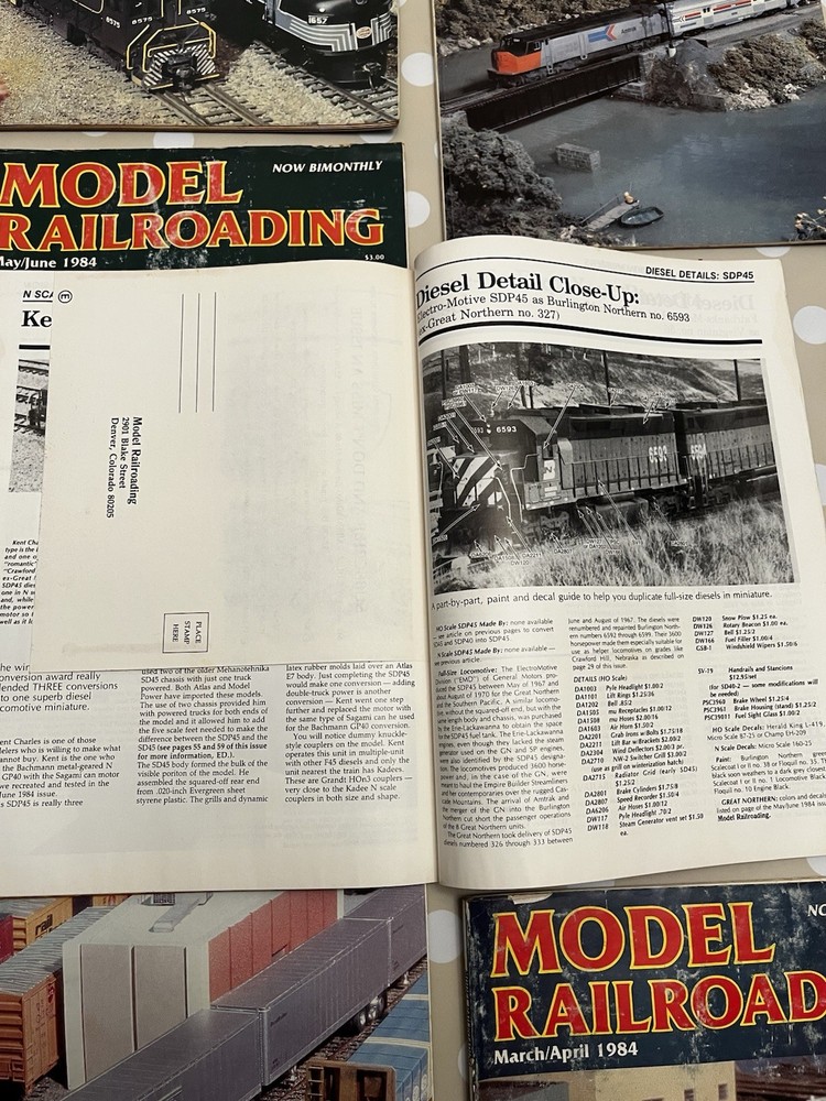Model Railroading Magazine 1984 Complete 6 Issues Design, Landscape, Instruction