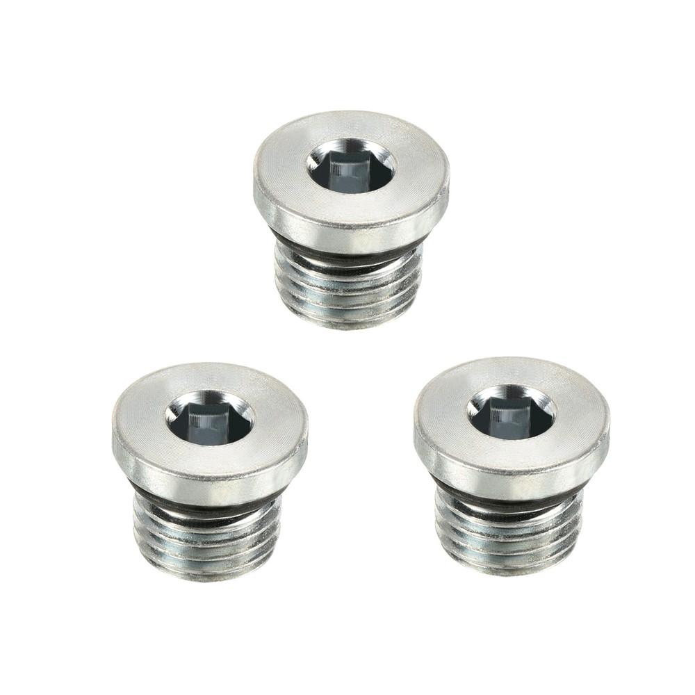 3 Pcs 7/16-20UNF Pipe Plug,for Terminate Pipe Ends (Silver)