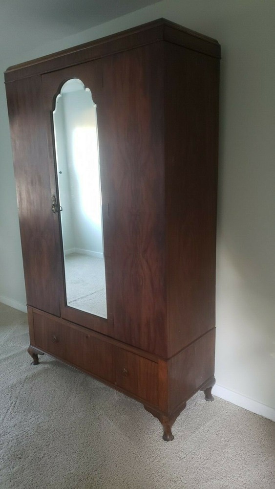 antique armoire wardrobe, solid cherry wood, good condition