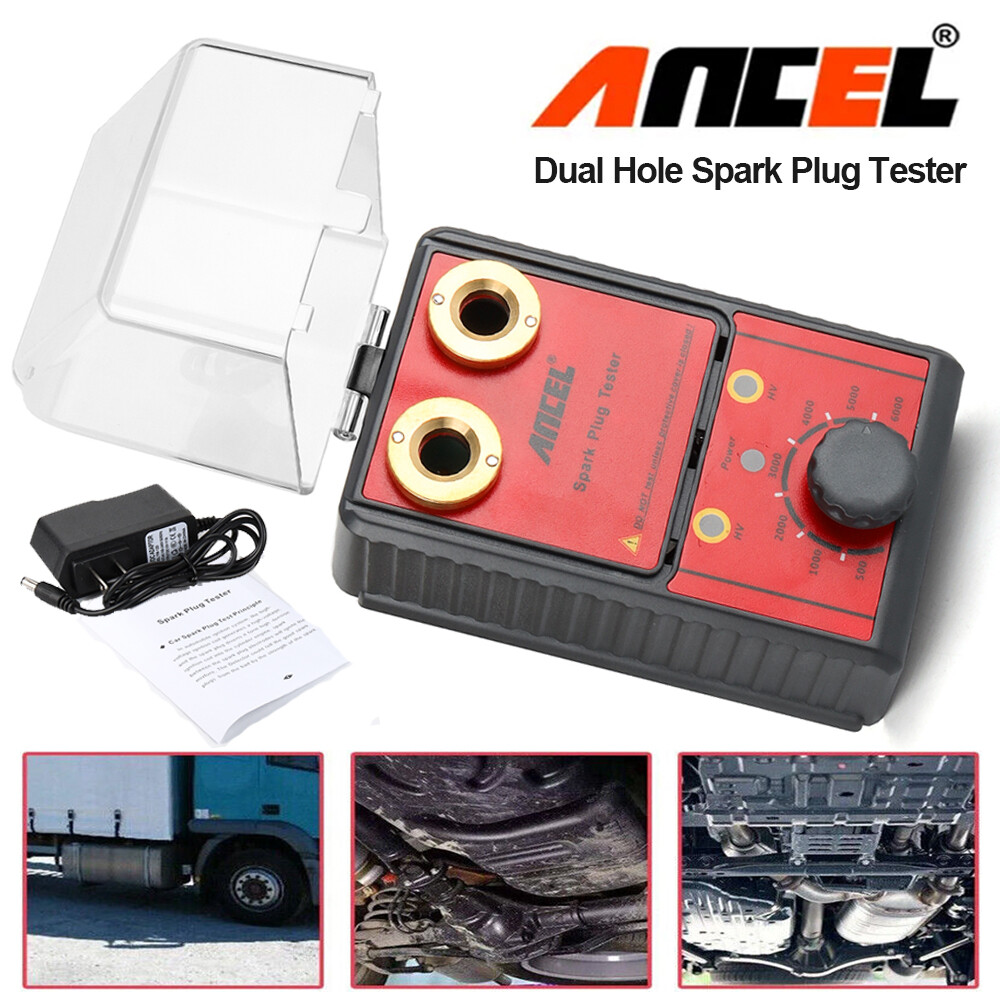 Spark Plug Tester Diagnostic Tool Dual Hole 12V Gasoline Car Ignition Analyzer