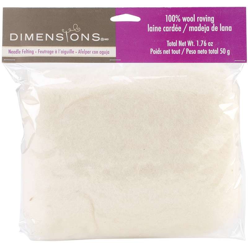 Feltworks Bulk Roving 1.76oz White
