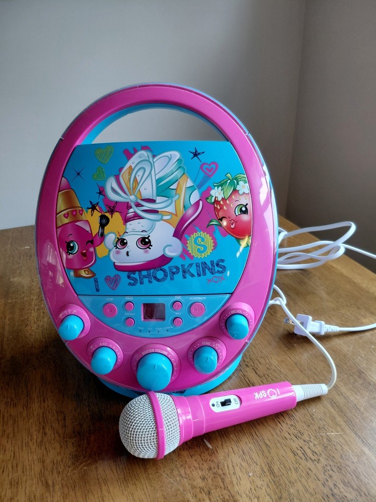 Hasbro Shopkins CD LED Karaoke Machine Lights Microphone