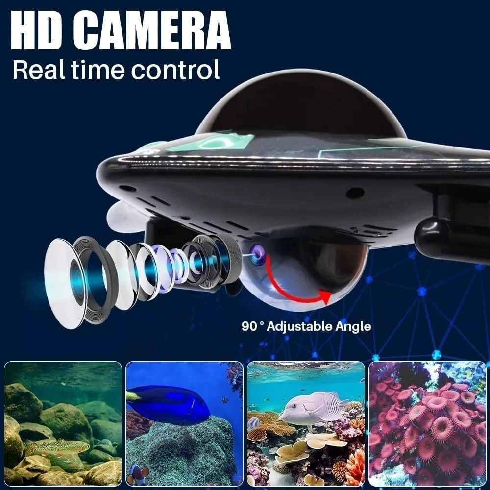 Boat Submarine with Camera Underwater Remote Control Wifi Fpv Remote Cont Drone