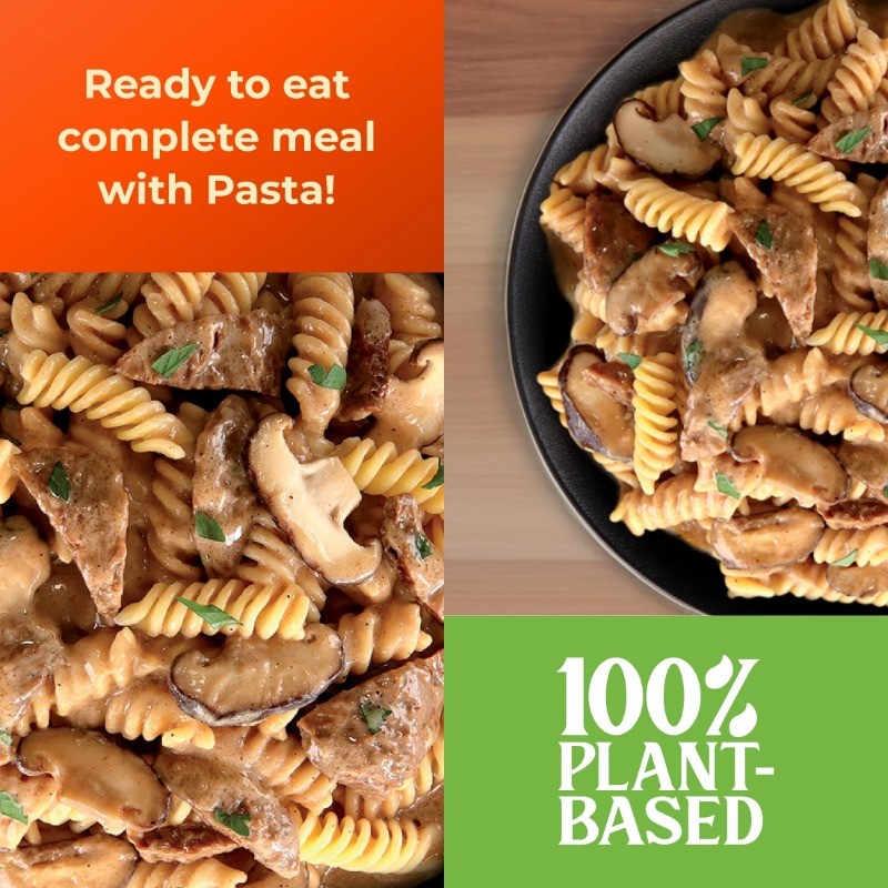 (2 pack) unMEAT Plant-Based Beef Stroganoff with Pasta, 15oz Can