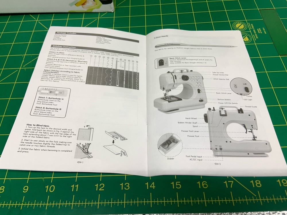 Pllieay Mini Portable Beginner Sewing Machine TXSM-505A X-1085 Kit Set Tools