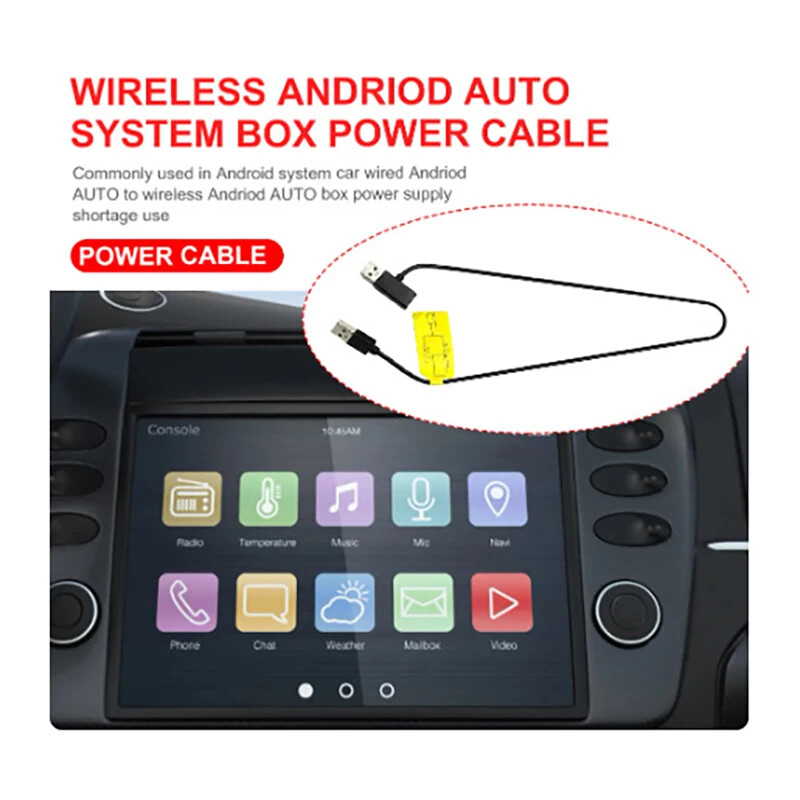 CarPlay Power Supply Cable Android Auto Converter Two-Point Line Prevent Stable