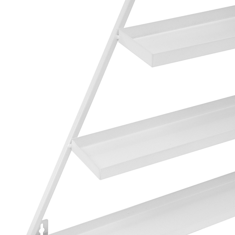 5-Tier Triangle Wall-Mounted Nail Polish Display Rack - 3 Pieces, White