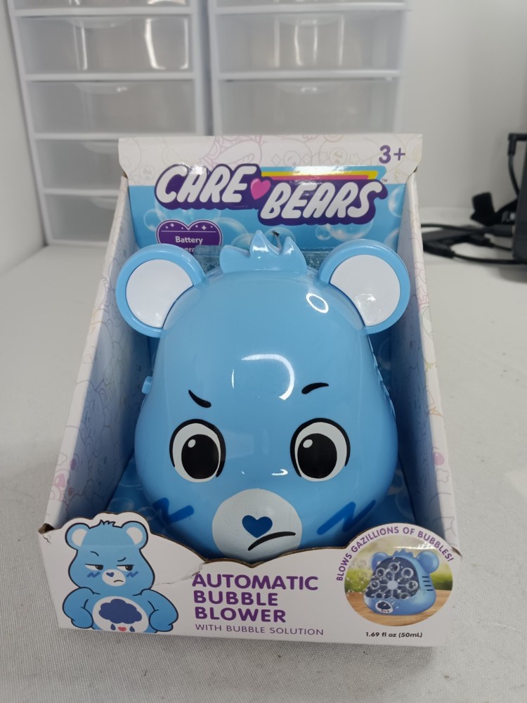 Care Bears Grumpy Bear Automatic Bubble Machine – Includes Bubble Solution