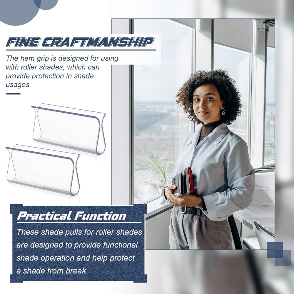 4 Pieces Window Shade for Roller Pull down Roller Shades Handle Blinds for Windo