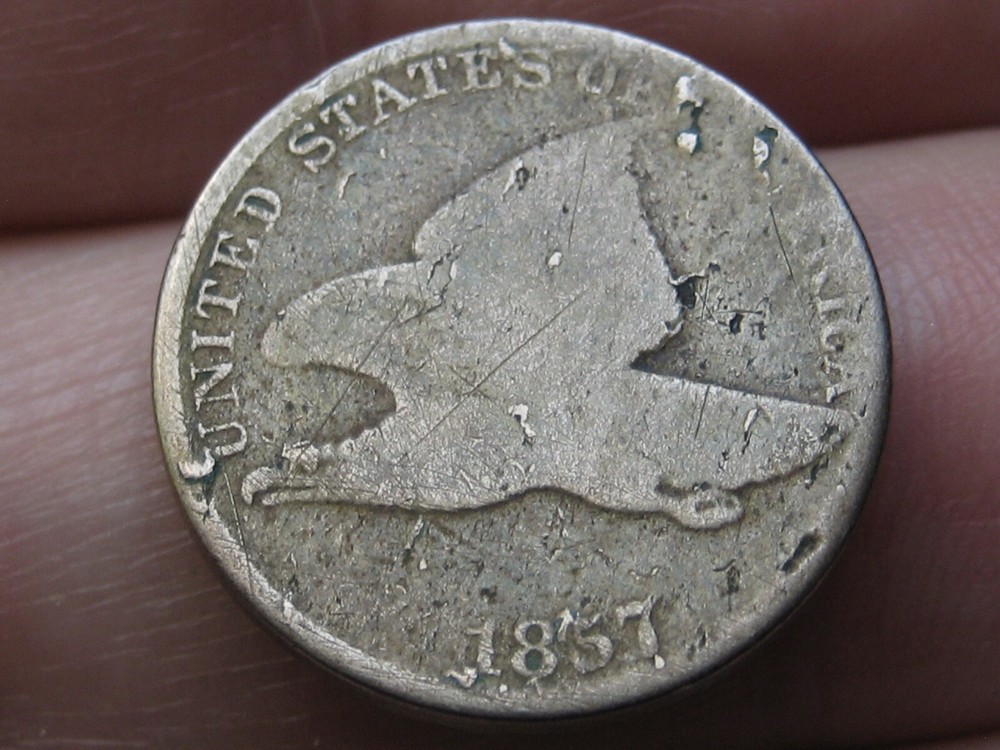 1857 Flying Eagle Penny One Cent- Good Details