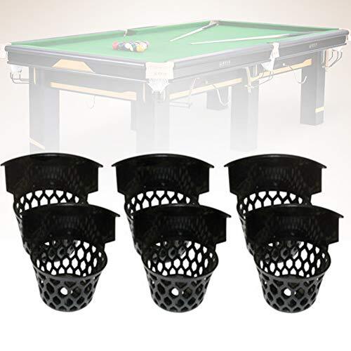 6 Pack Plastic Pool Table Web Pockets Replacement for Billiard Table