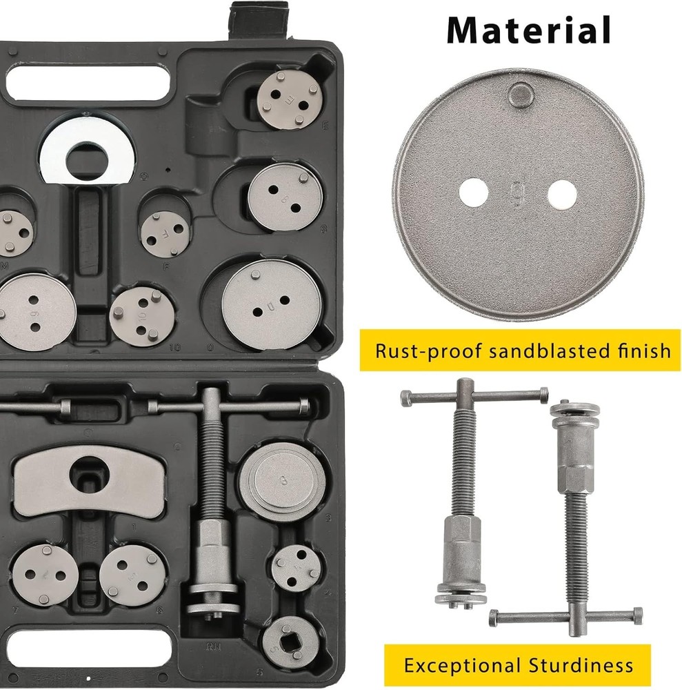24Pc Brake Caliper Tool Set Compressor Rewind Kit Universal Heavy Duty