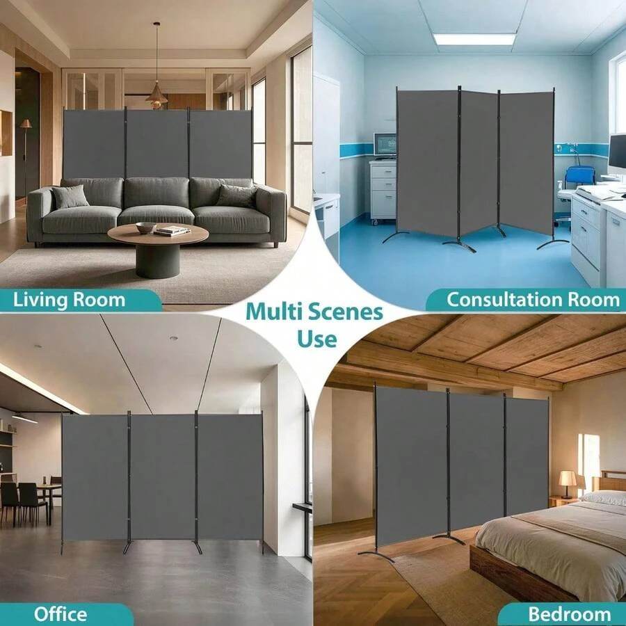 Room Divider, 3 Panel Folding Privacy Screens, Freestanding Room Divider Panel