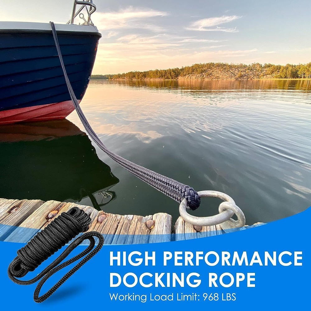 4 Pack 25FT Double Braid Nylon Rope Sling 4840Lbs Breaking Strength Heavy Duty 