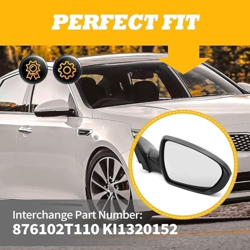 Passenger Side Mirror Assembly Compatible with 2011-2013 Optima Turn Signal