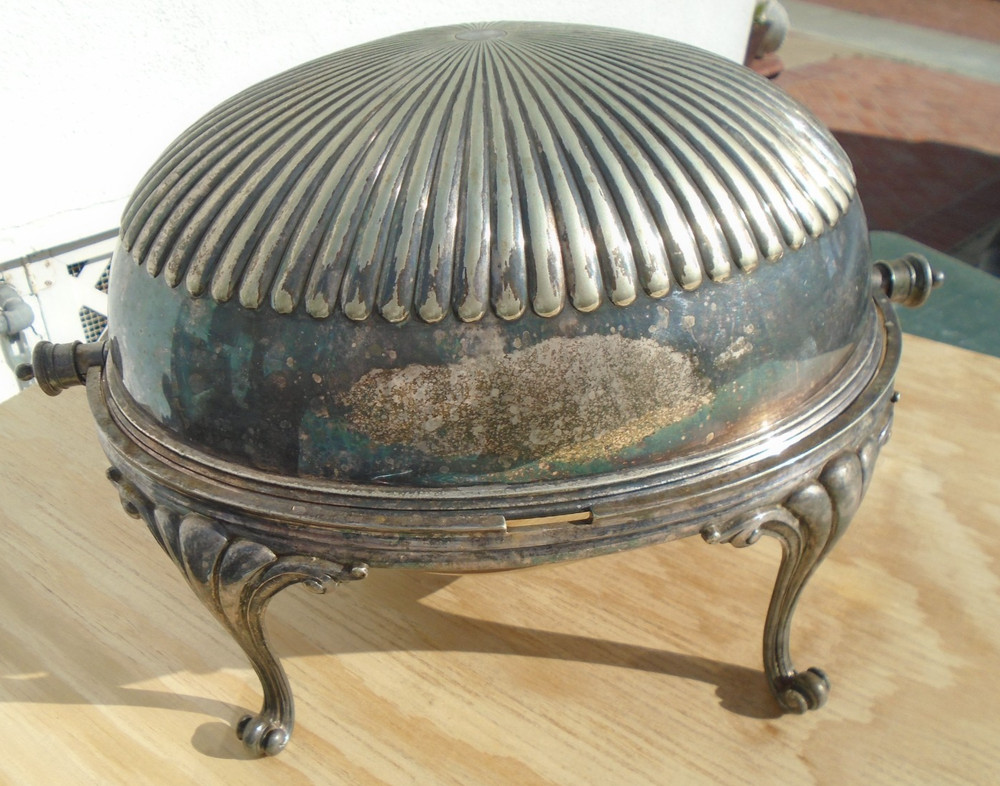 Breakfast Warmer Elkington 17407 Rolltop England Silverplate