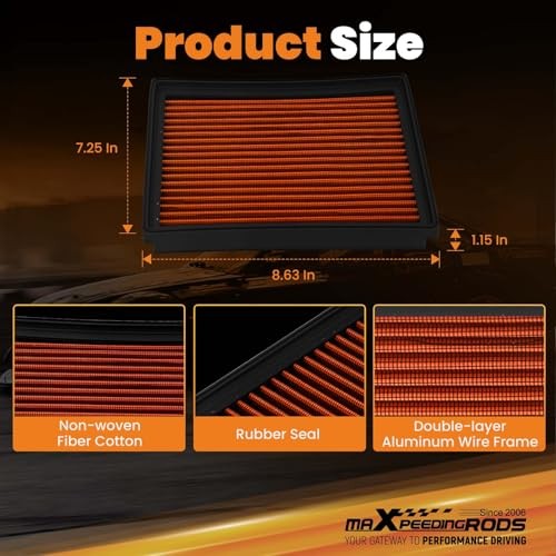 MX-2435 High Performance Engine Air Filter Washable & Reusable, Requires No