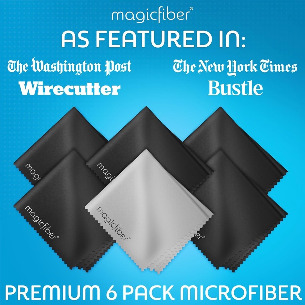 New Microfiber Cleaning Cloth 6 Pack - Versatile and Scratch-Free