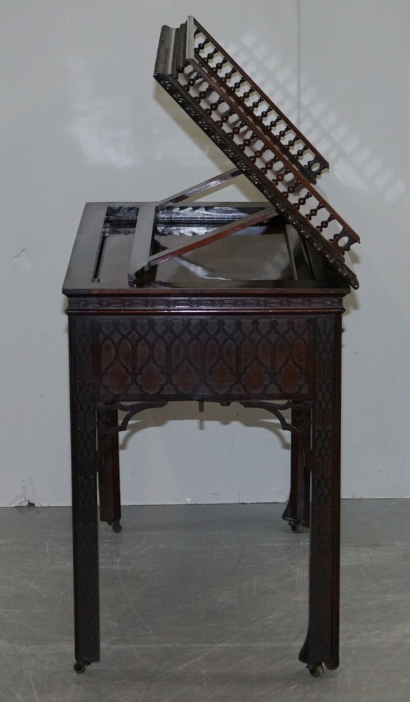 ORIGINAL THOMAS CHIPPENDALE GEORGE III MAHOGANY ARCHITECT'S WORK DESK TABLE