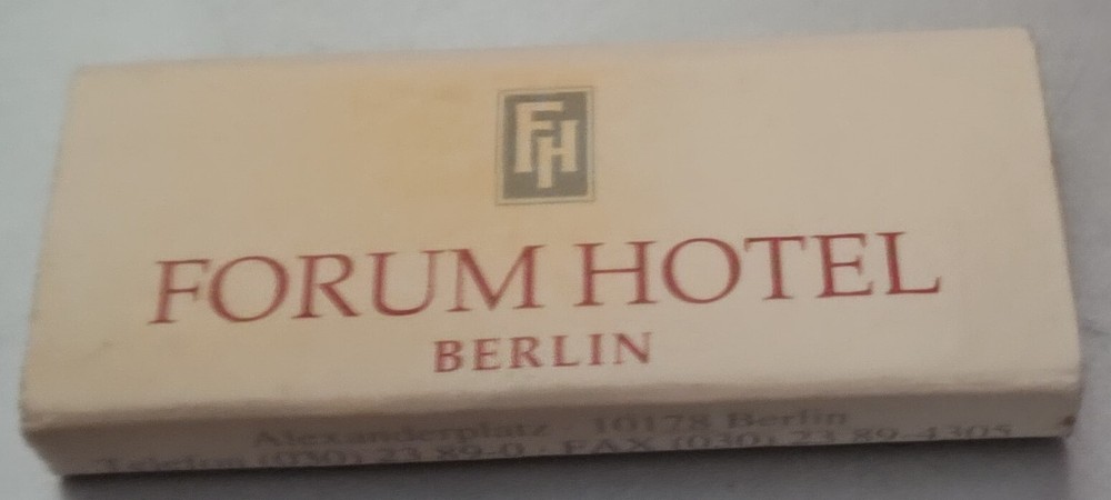 MINI MATCH BOX FROM FORUM HOTEL, BERLIN