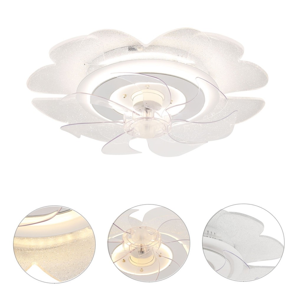 18.5" Ceiling Fan Light Flush Mount LED Ceiling Light kit w/ Remote APP Control