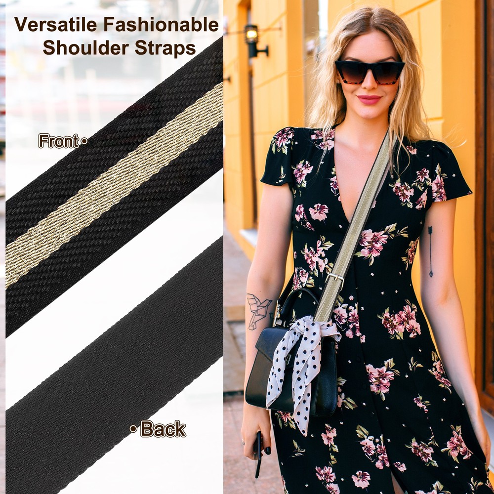 10Yards Nylon Webbing Strap, 38mm Striped Webbing Bag Strap, Black