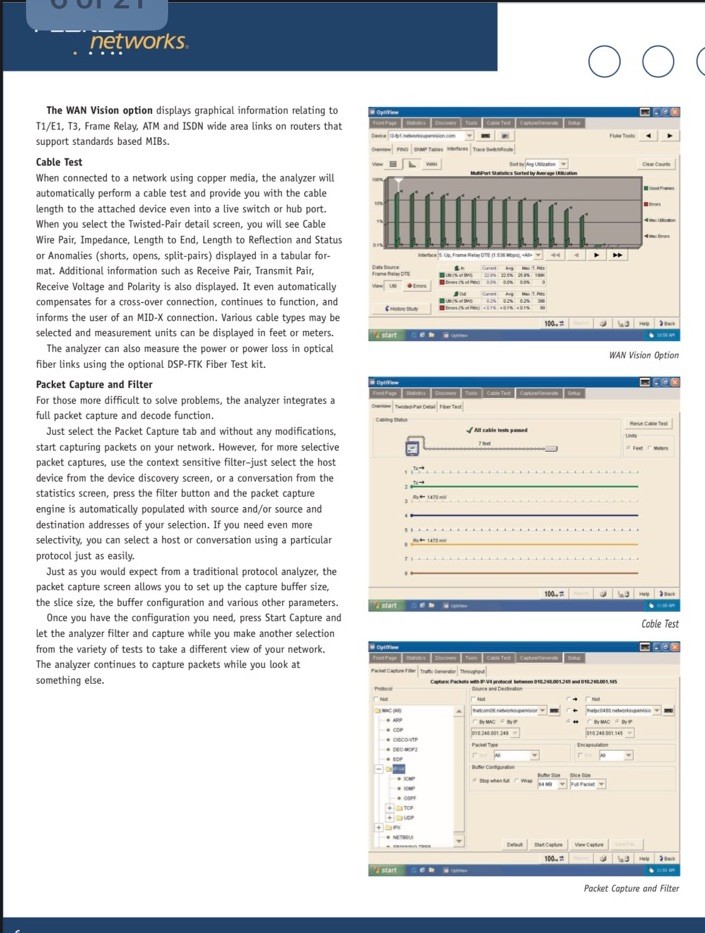 Fluke Network Optiview Series II Integrated Network Analyzer Excellent Condition