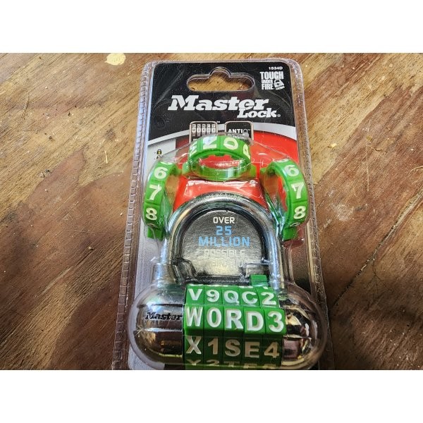 Green Master Lock 1534D Word Combination Padlock