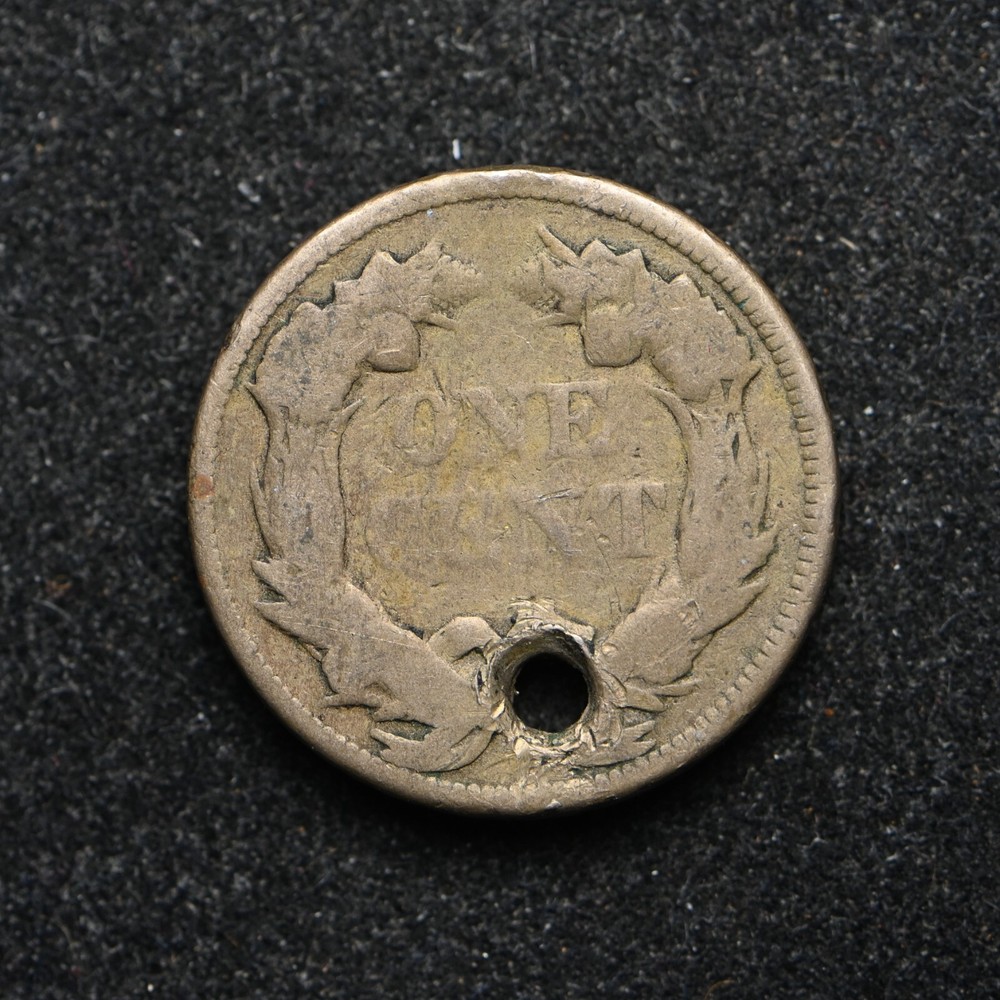 1858 SL Flying Eagle Cent Old Hole (ab3101)