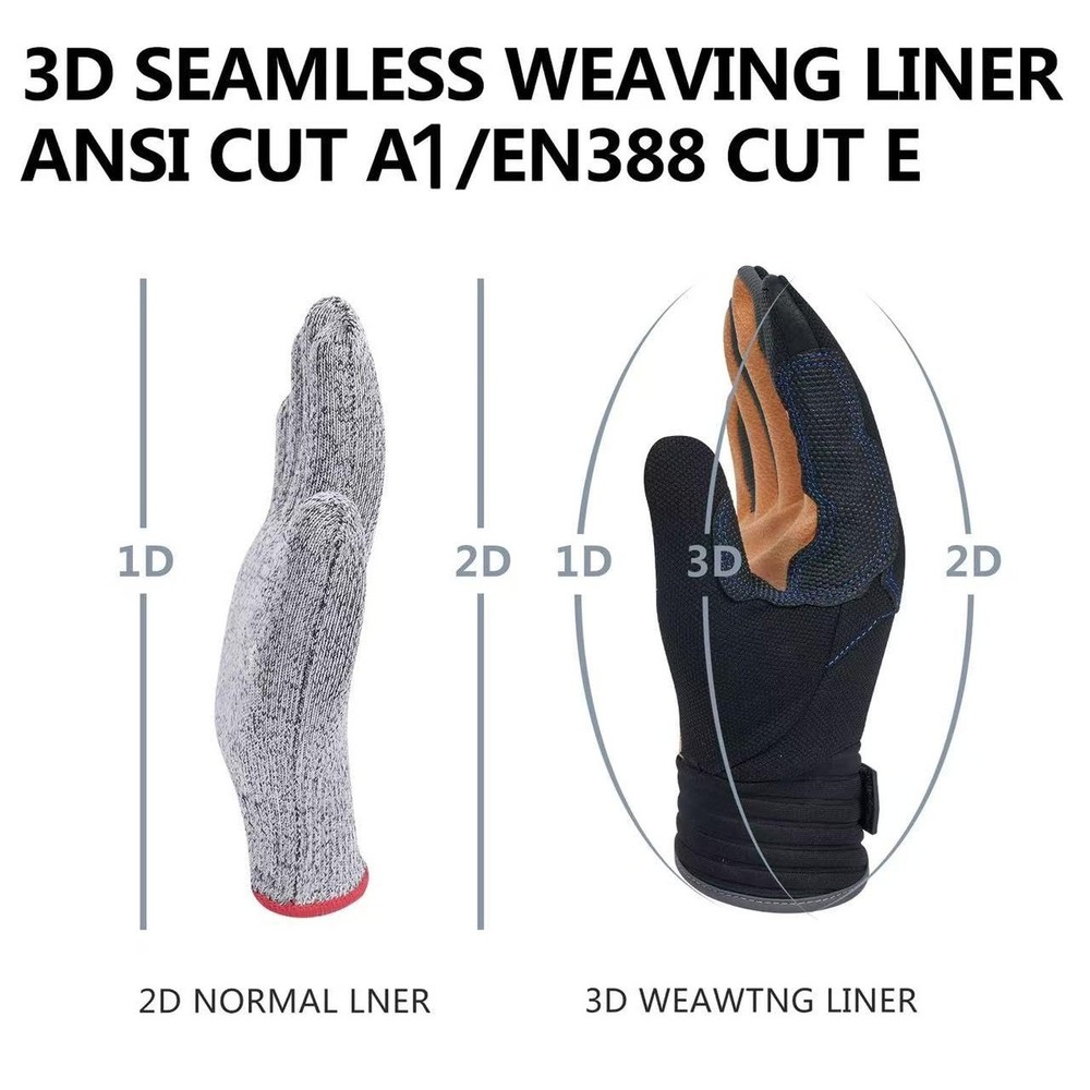 Work Gloves Leather Mechanic Touchscreen Working Construction Glove