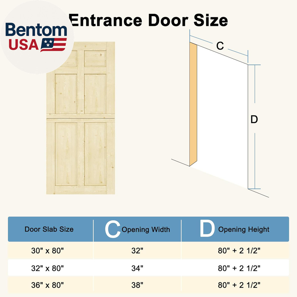 Exterior Dutch Doors (Front/Back), 32"X80" - 1.75" Thick Solid Pine Wood Interio
