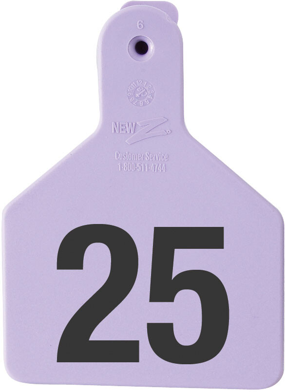 Z Tags Calf Ear Tags Purple Numbered 126-150
