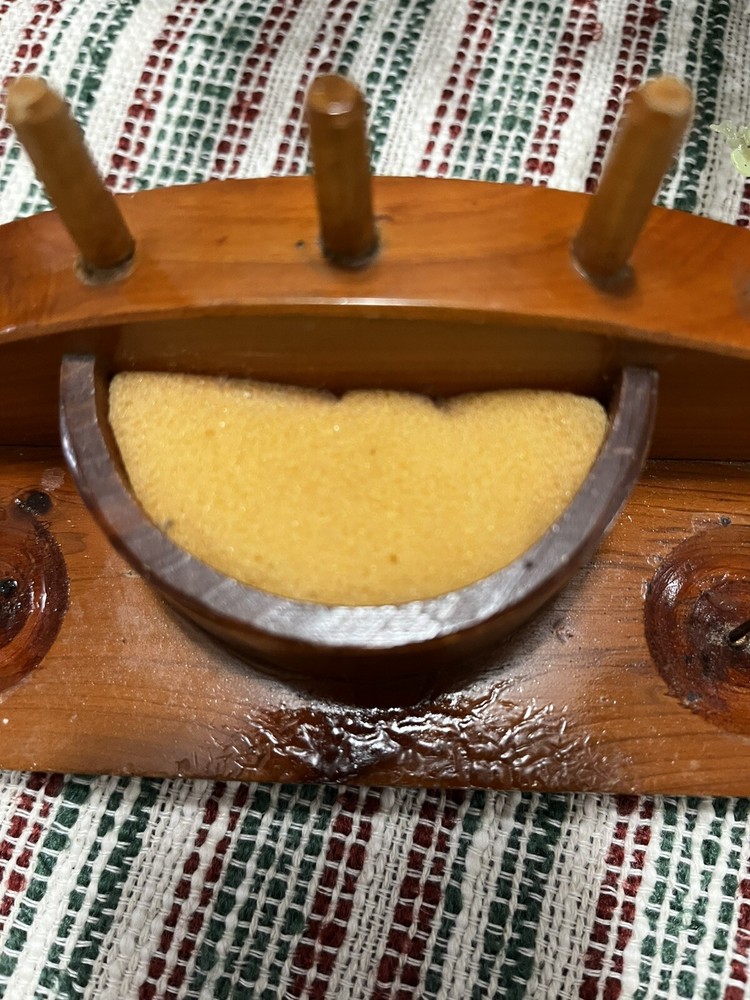 Vintage pin cushion thread Spool holder