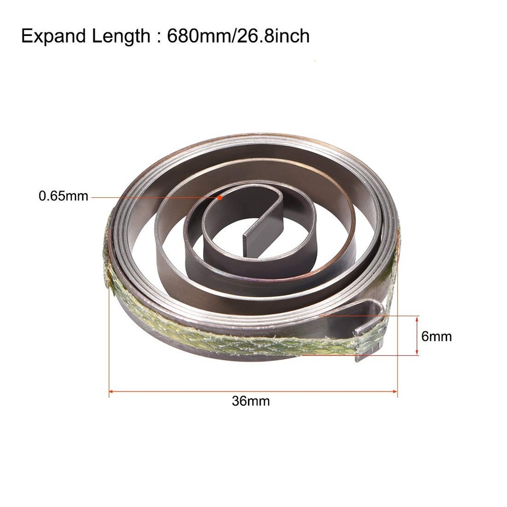 uxcell Drill Press Spring Quill Feed Return 36x6x0.65mm, Black