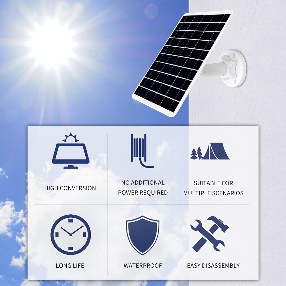 8W Solar Panel Compatible with Google Nest Camera Outdoor & Indoor (Battery V...