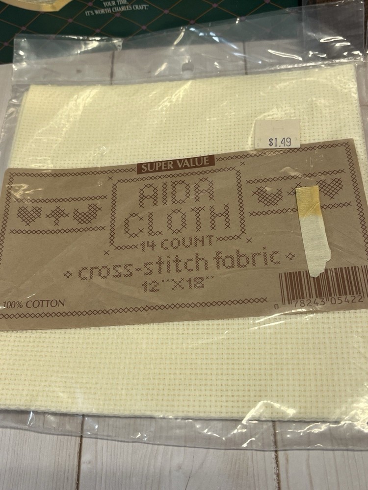 mixed lot 6 packages cross stitch fabric