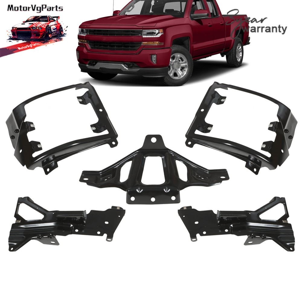 Set For 2016-2018 Chevrolet Silverado 1500 Front Bumper Support Mount Bracket