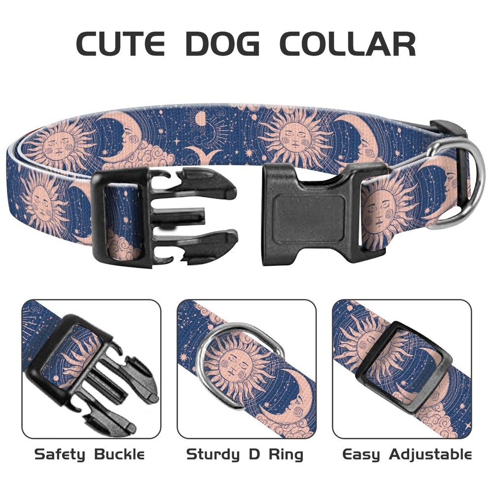Blue Magic Universe Dog Collar Cute Pet Adjustable Medium Quick Release