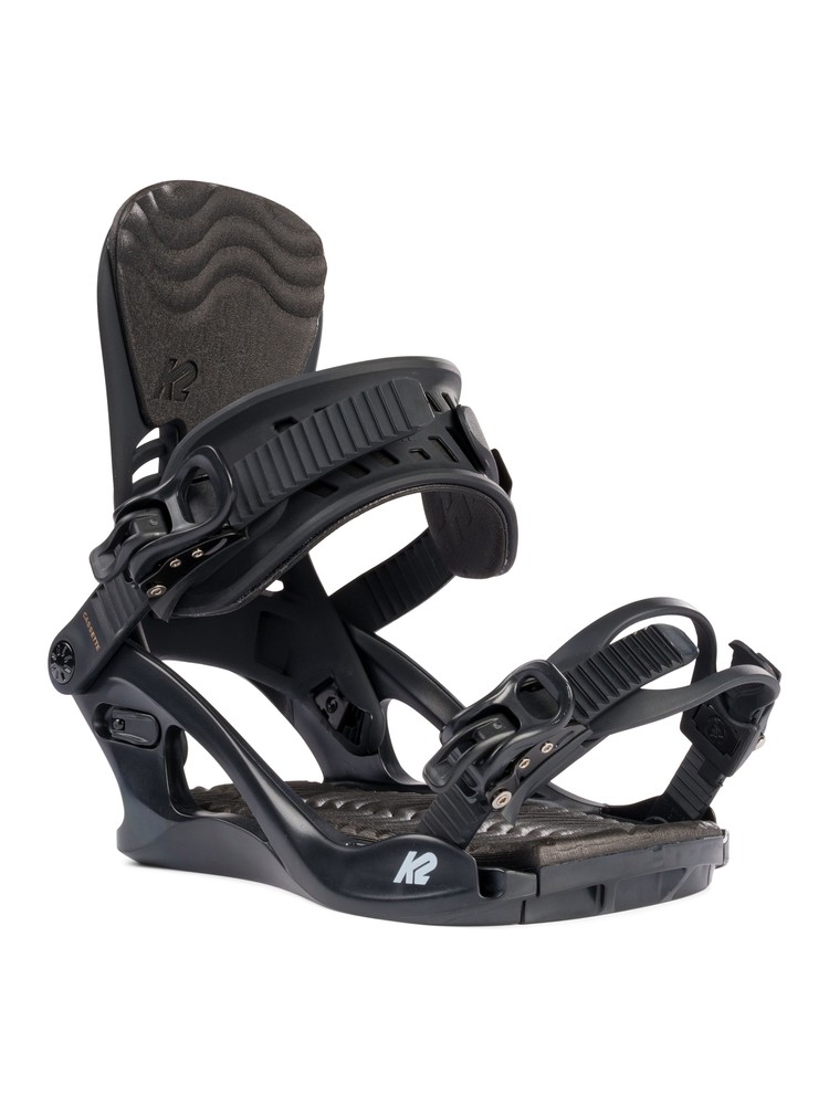 K2 Cassette Women's Snowboard Bindings, Black, Large