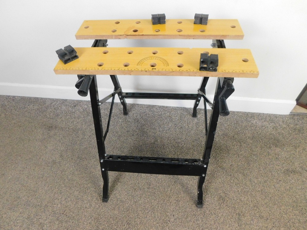 Adjustable VTG Work Mate Folding Workbench Vise Table Good Condition