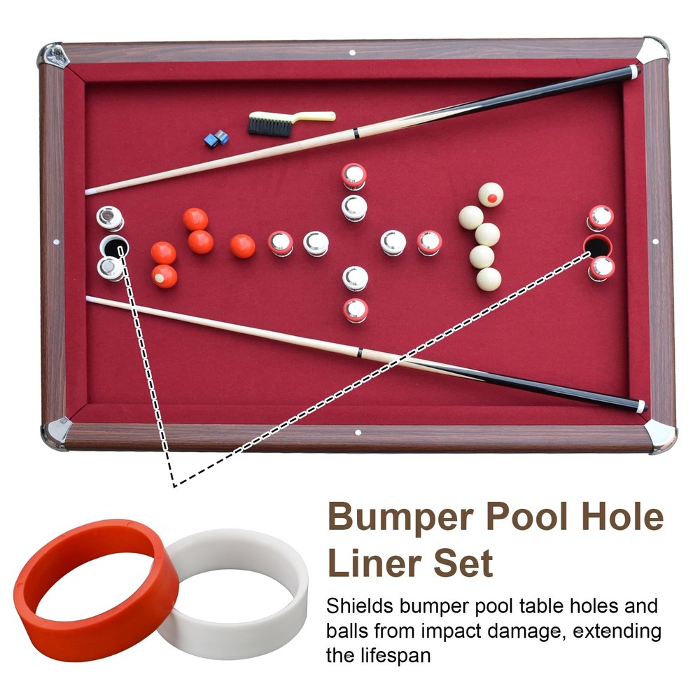 Hole Liners for Bumper Pool Table Plastic Replacement Bumper Table Hole Rings...