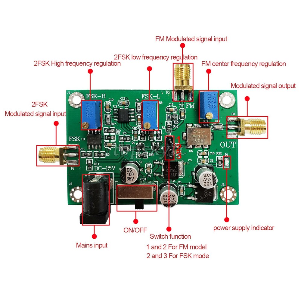 FM Transmitter Module Board 2FSK Audio Signal Modulation Input 50M-160M tpys