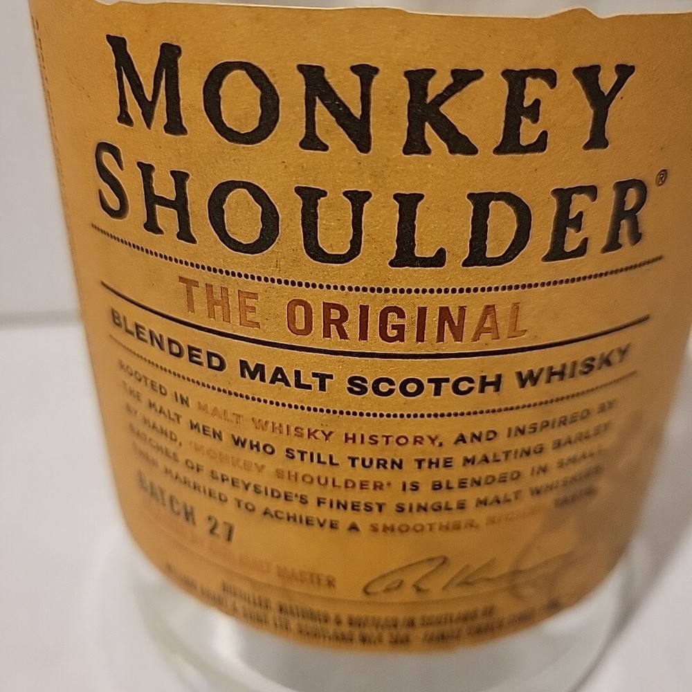 Attractive Decorative Monkey Shoulder Empty Scotch Whisky Bottle 3 Monkeys Logo