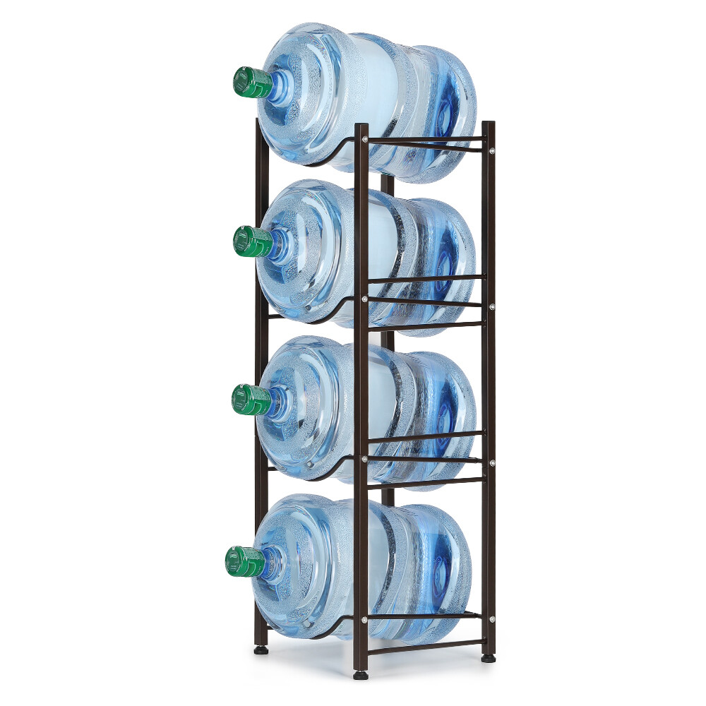 4-Tier Metal 5 Gallon Water Jug Holder Water Bottle Storage Rack Heavy Duty