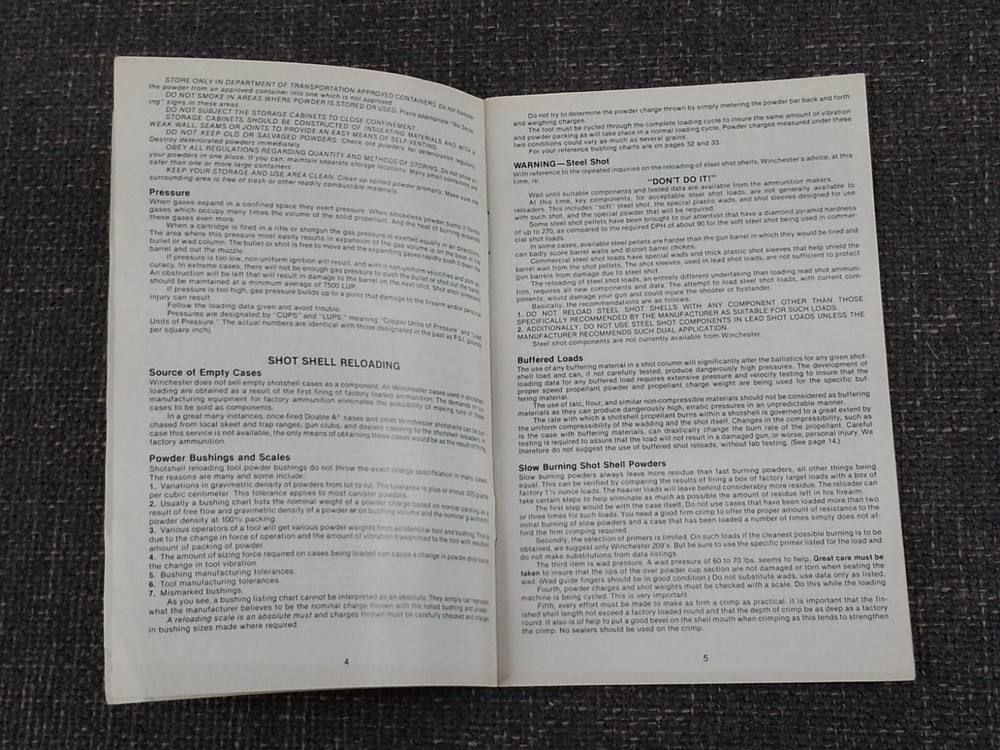 Vtg Winchester Ball Powder Propellant Loading Data Book Pamphlet