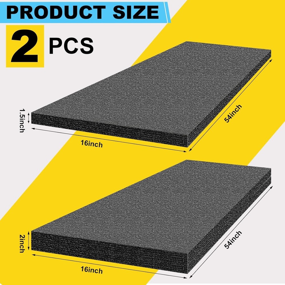 2-Pack Packing Foam Sheets - 54X16X2 Customizable Polyethylene Insert Pads