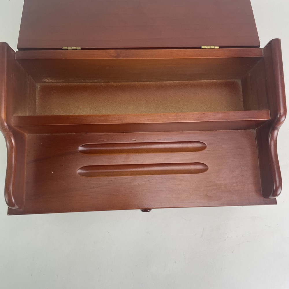 Cherry 3 Drawer Chest With Additional Storage Bin On Top-Very Nice Condition