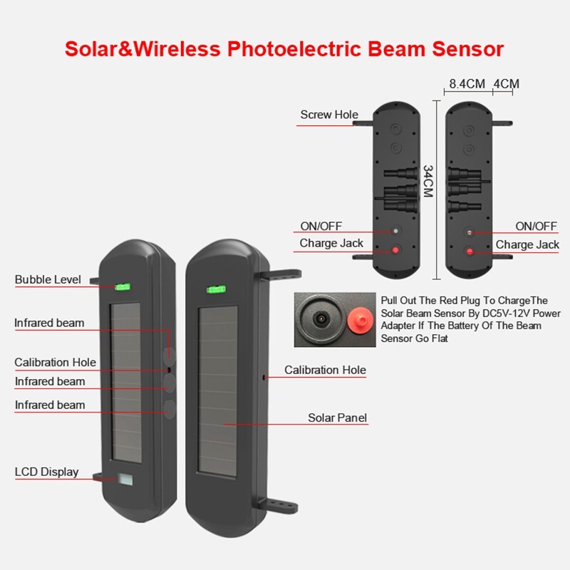 HTZSAFE Solar Wireless Alarm System 800 Meters Wireless Range DIY Home Security