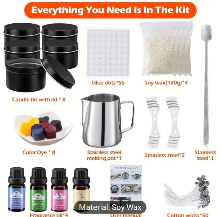 Lunarystik Black Candle Making Kit